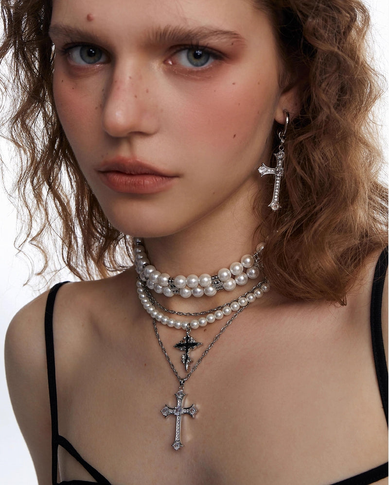 Star Layer Cross Necklace