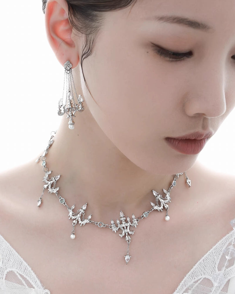 Crystal Chandelier Tassel Earrings