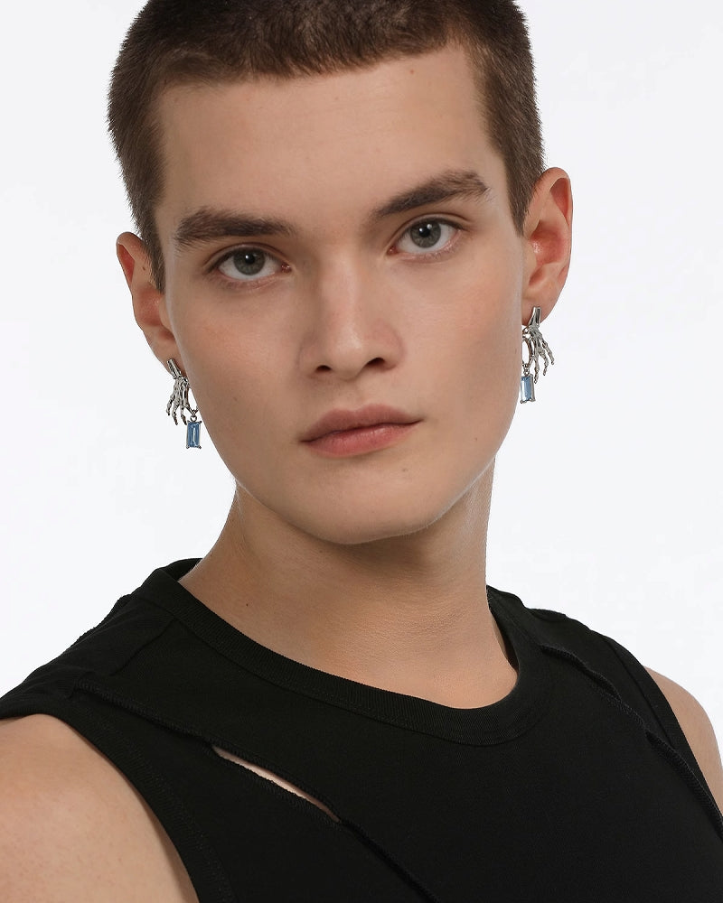 The X-Files Skeleton Holding Square Earrings