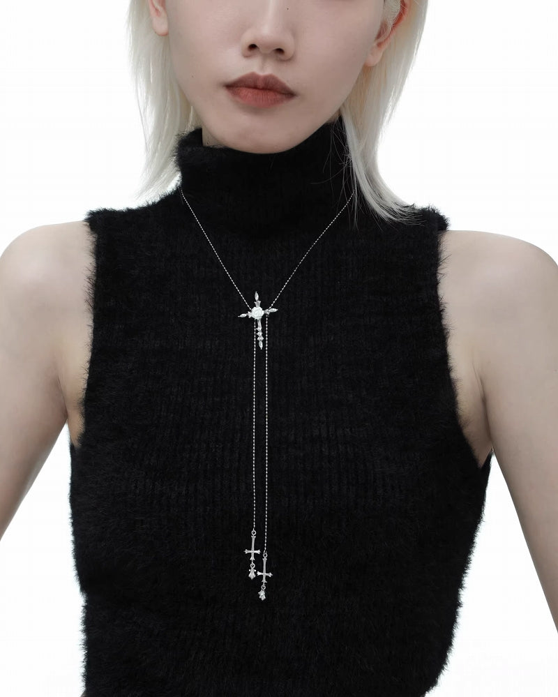 Rose Followers Cross Necklace