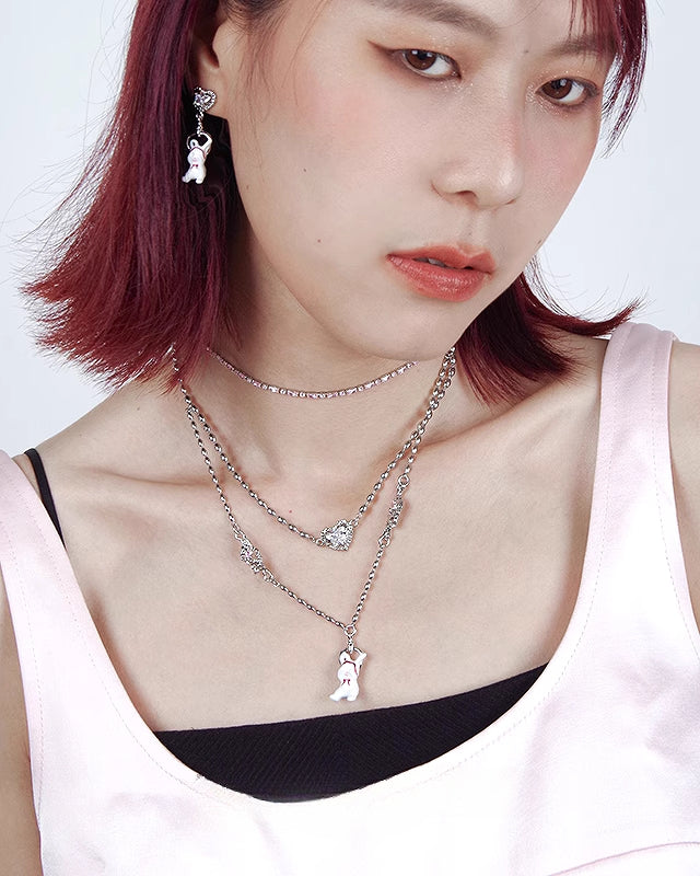 Red Headband Bunny Necklace