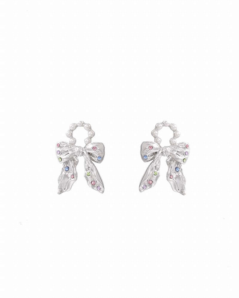 Silk Scarf Bow Knot Earrings