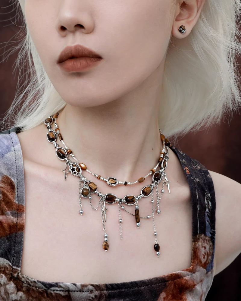 Sunset Dunes Tiger Eye Stone Necklace
