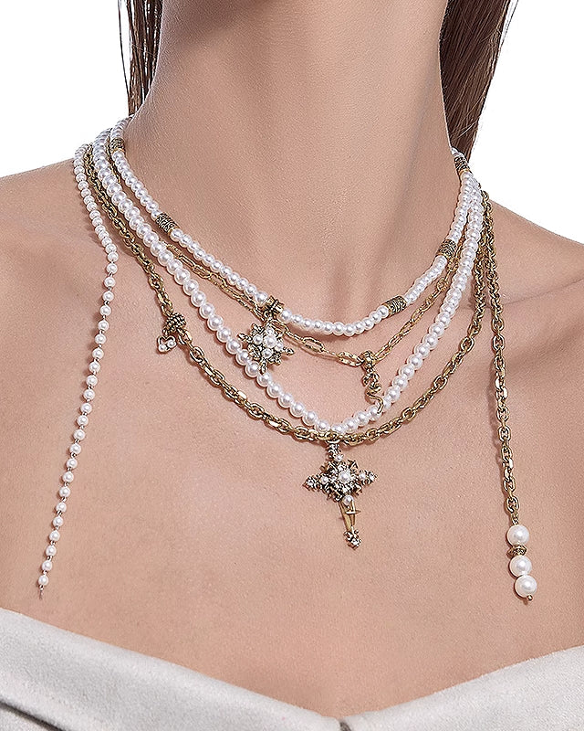 Nostalgia Layer Cross Necklace