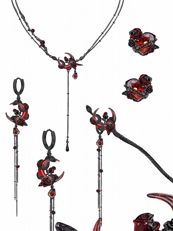 Snake Dance Rose Blood Moon Necklace