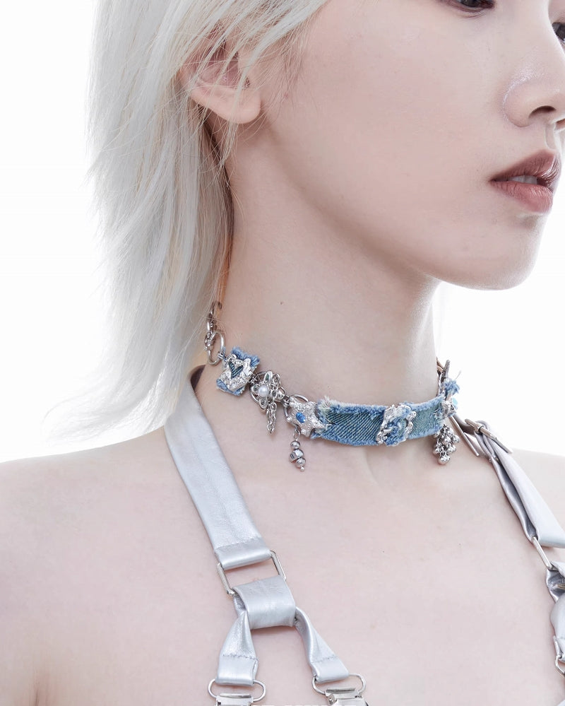 Dopamine Color Treasure Denim Choker