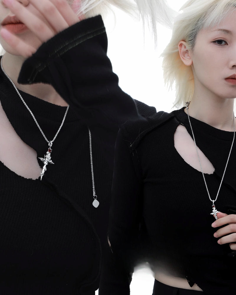 Forbidden Rose Cross Necklace