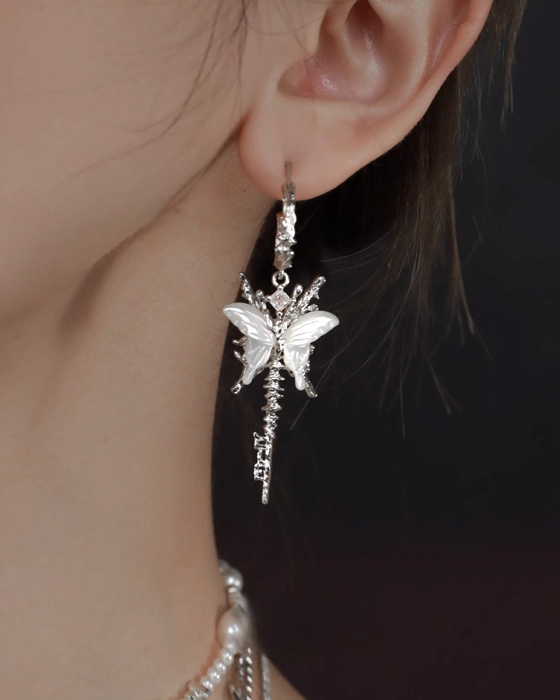 Butterfly Skeleton Earrings 02