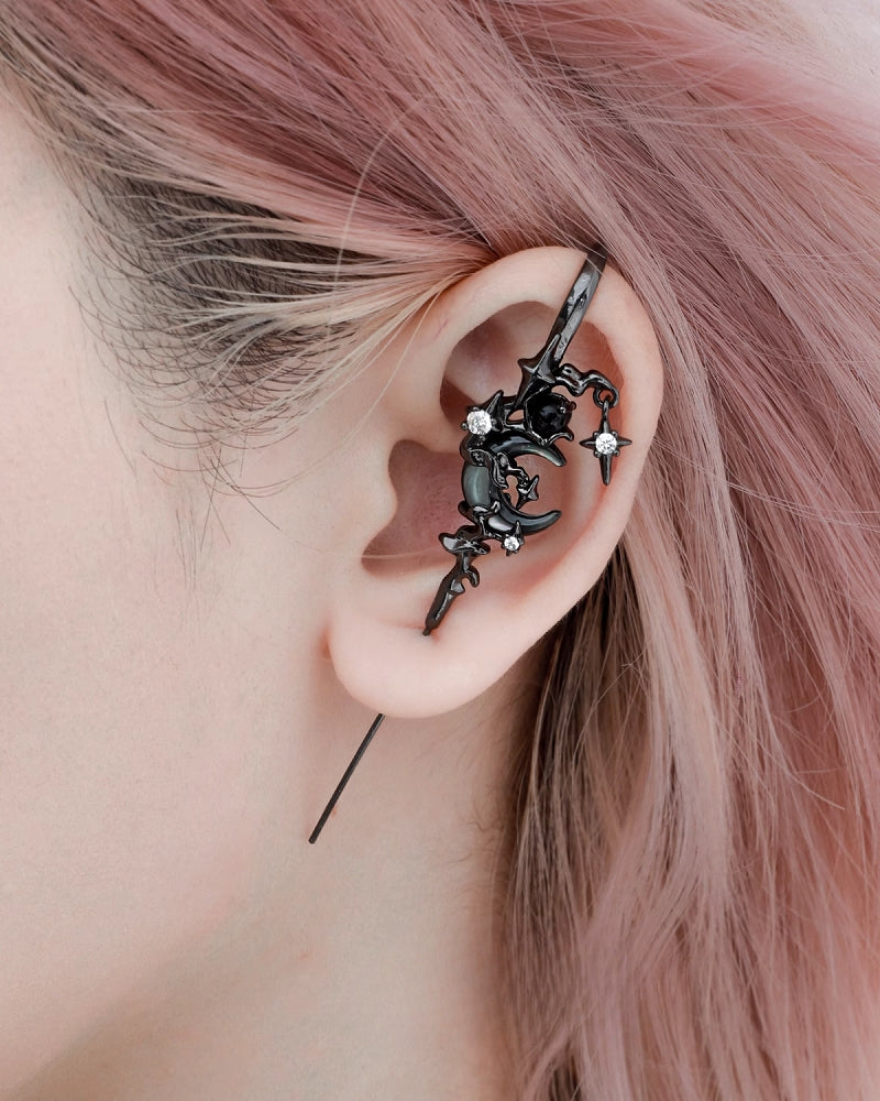 Moon Black Earrings