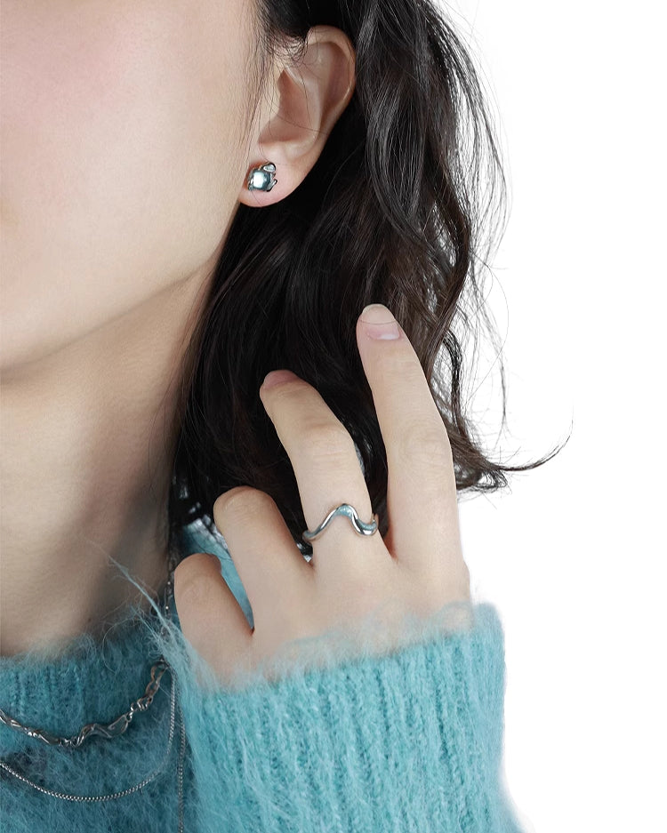 Blue Rain Snake Earrings