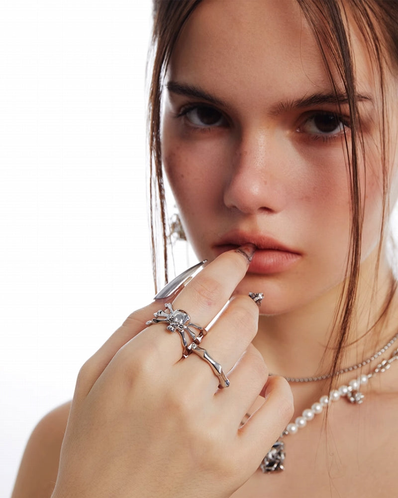 Hunting Spider Skull Open Ring 02