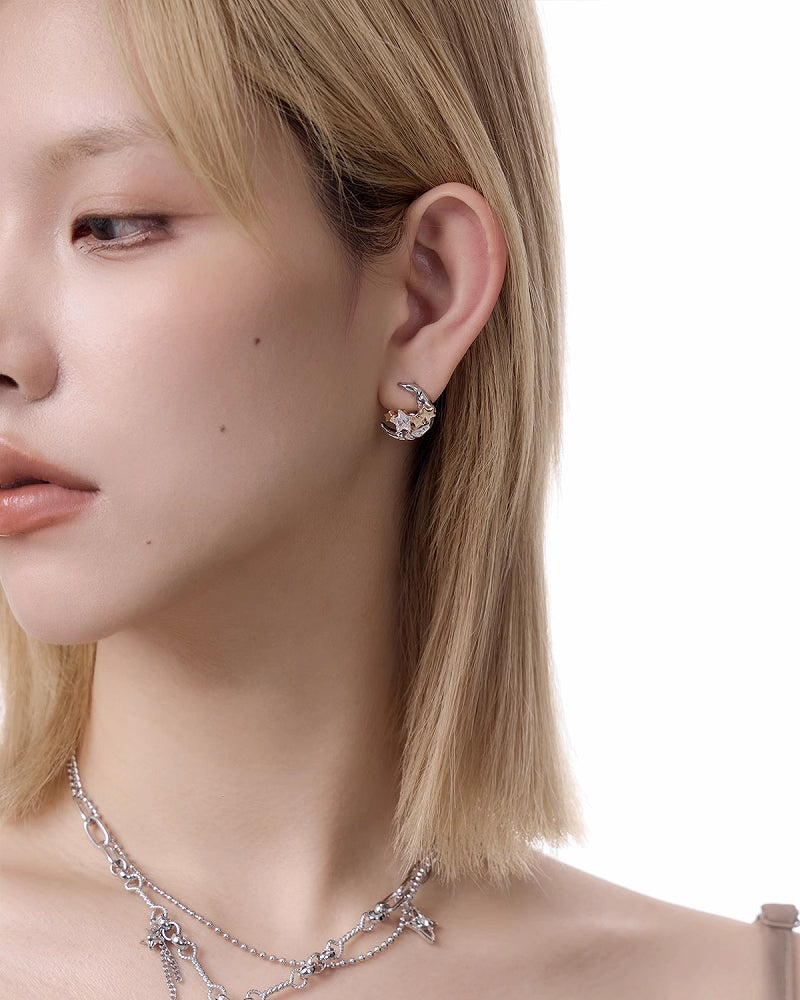 Star And Moon Earrings
