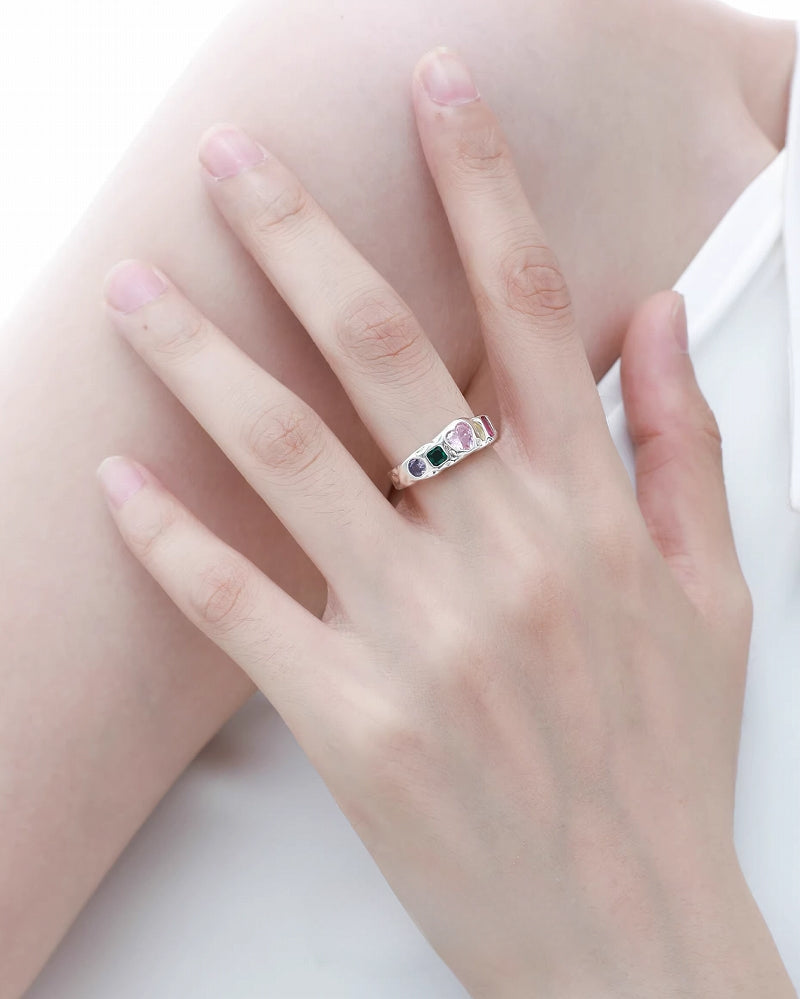 Dopamine Color Treasure Sterling Ring