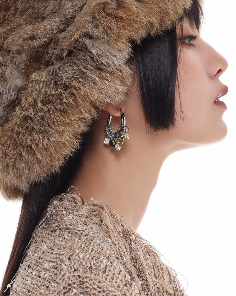 Wasteland Twist Coil Button Earrings