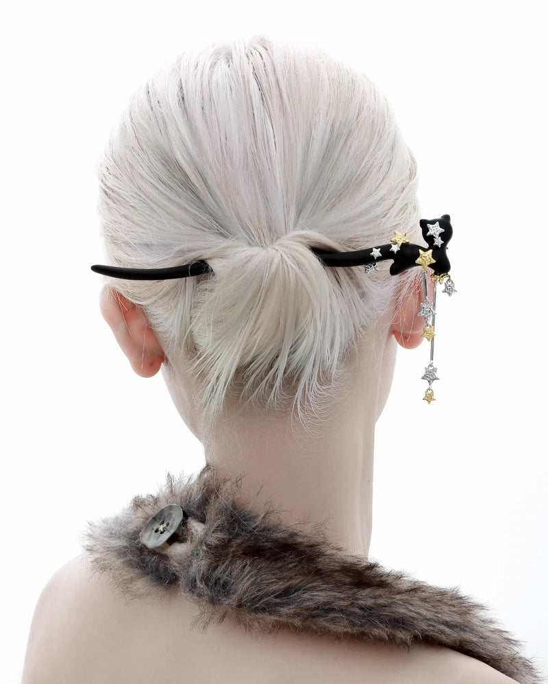 Star Cat Tassel Hairpin