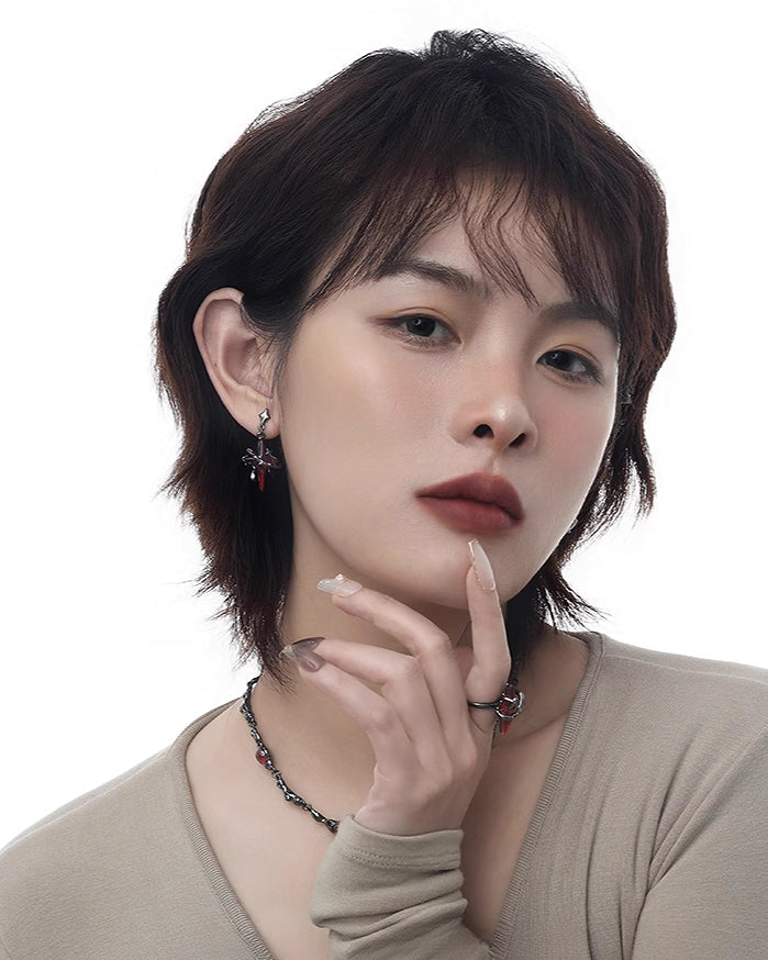 Taboo Four-pointed Star Earrings 02