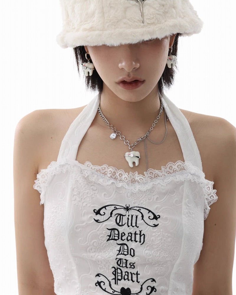 Cute White Teeth Earrings