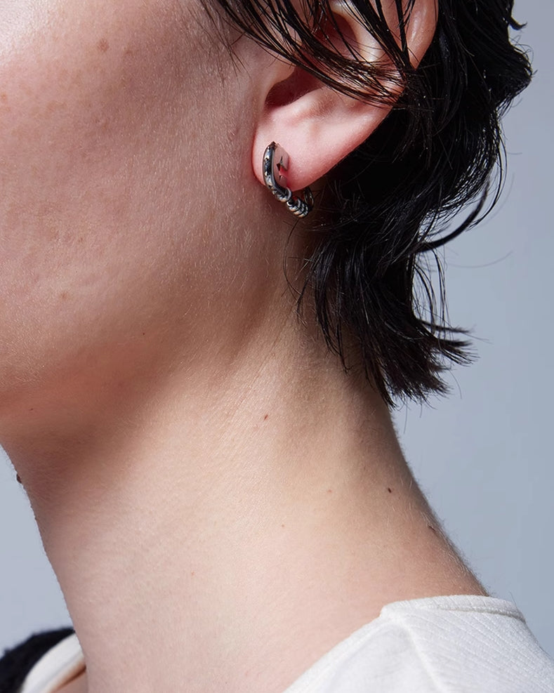 Rebellion Revolution Rivets Round Beads Earrings