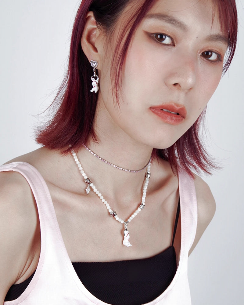 Rabbit With Red Turban Necklace