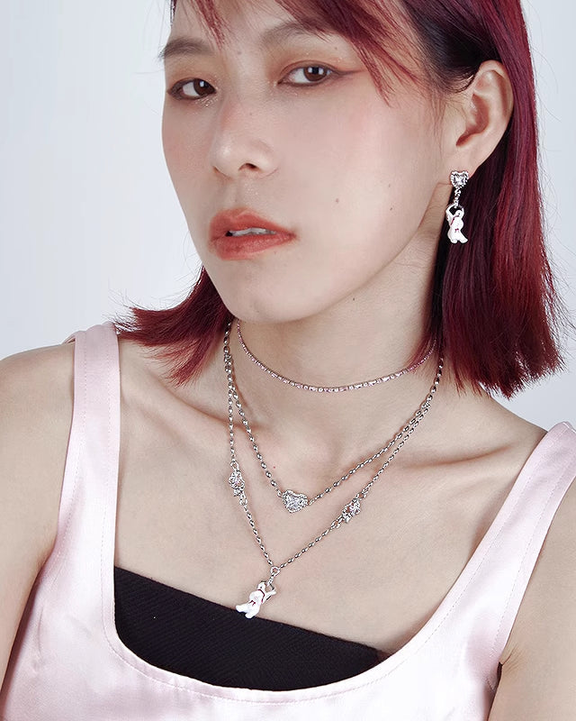 Red Headband Bunny Necklace