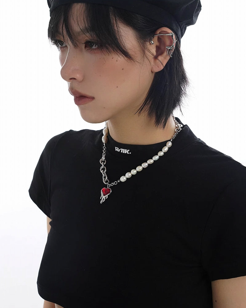 Blood Drops Heart Necklace