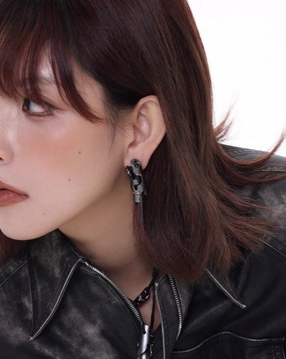 Ashes Black Tassel Earrings