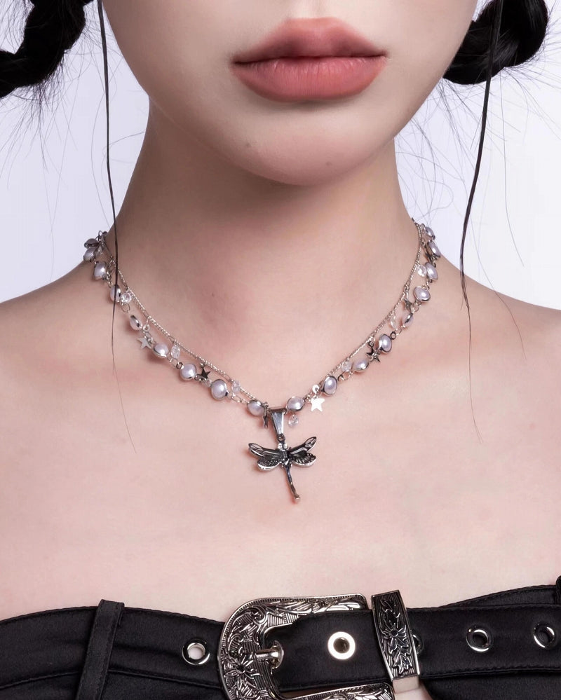 Dragonfly Star Layer Necklace
