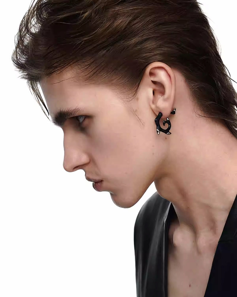 Dragon Tattoo Black Earrings