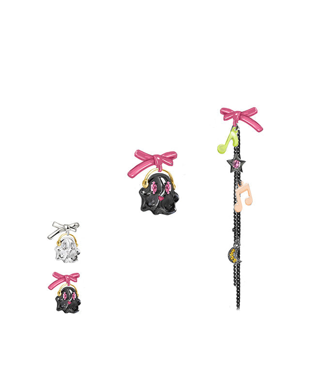 Carnival Ghost Bow Earrings