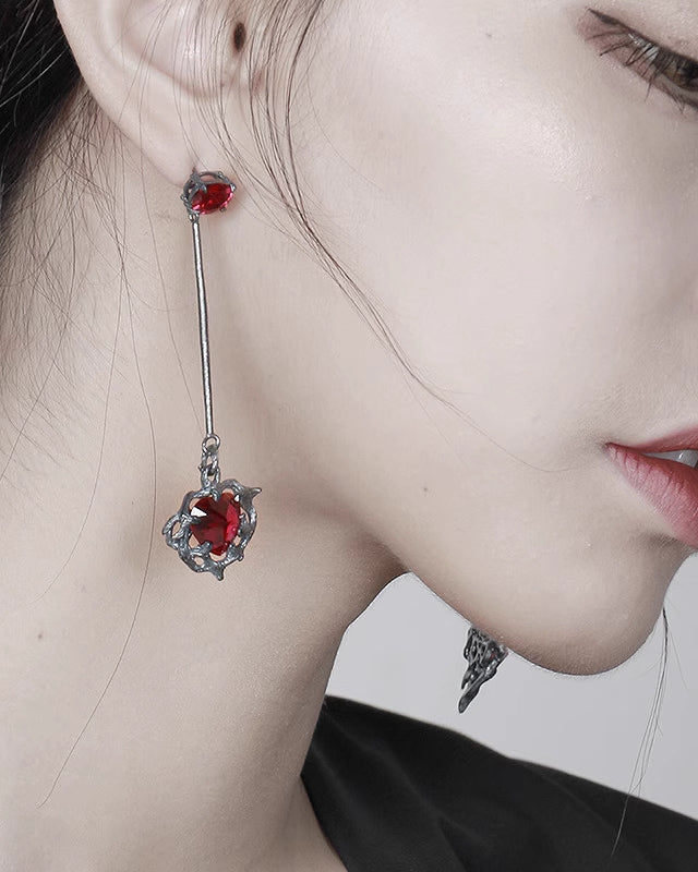 The Dark Side Of The Rose Long Earrings