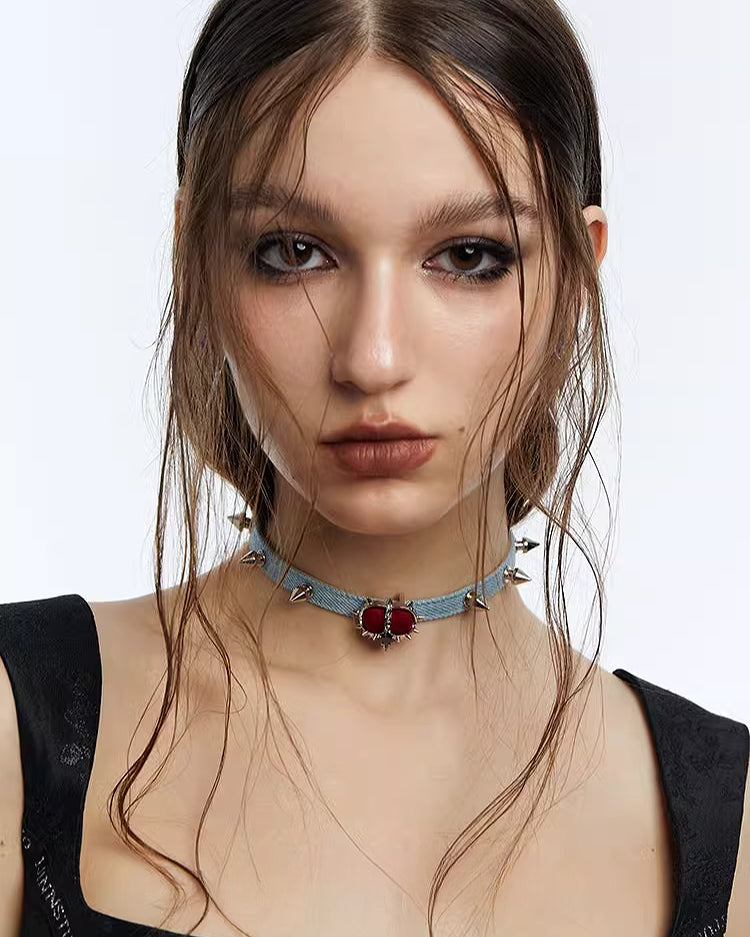 Evil Girl Red Heart Choker