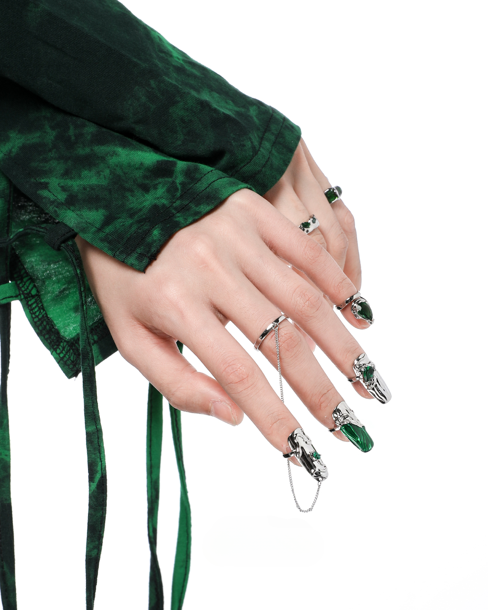 Green Snake Claw Ring