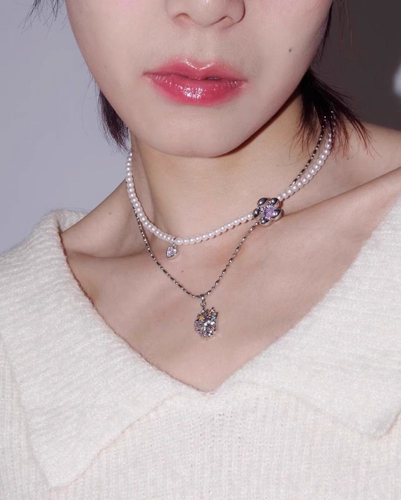 Ghost Nurse Skull Necklace