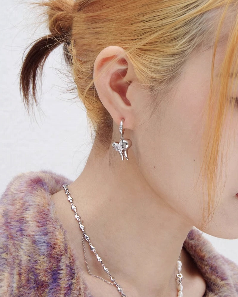 Cool Teeth Love Asymmetrical Earrings