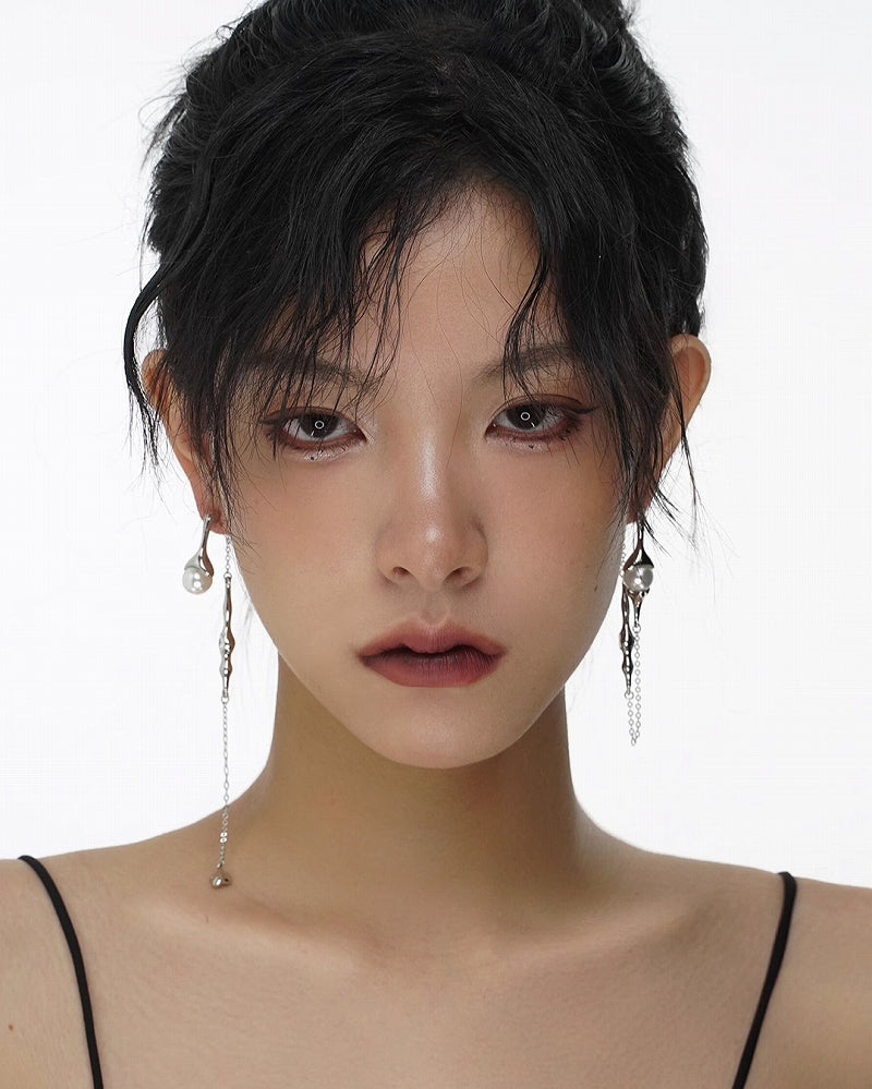 Water Drop Long Tassel Earrings