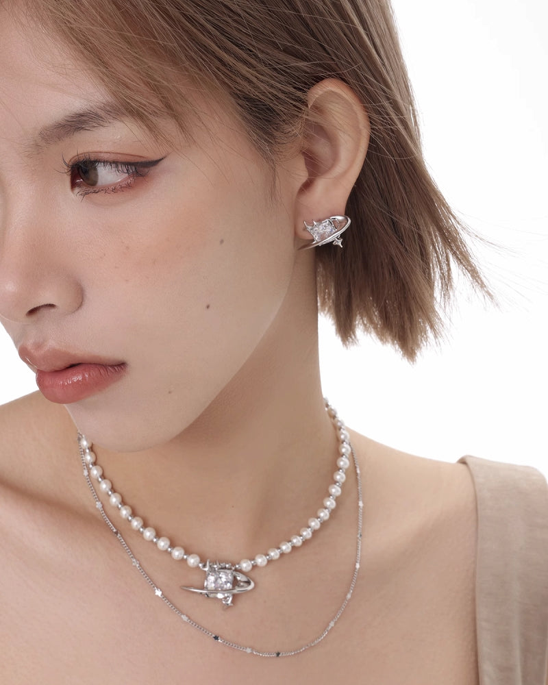 Starry Galaxy Double Layer Necklace