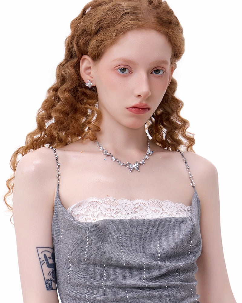 White Butterfly Necklace