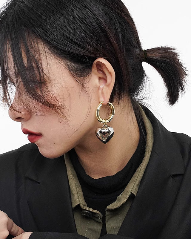 Heart Shape Circle Love Earrings