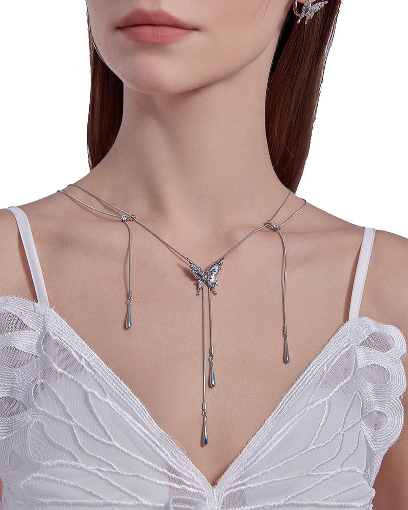 Butterfly Dance Water Drop Necklace