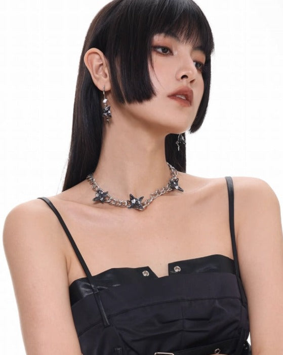 Virus Black Star Earrings