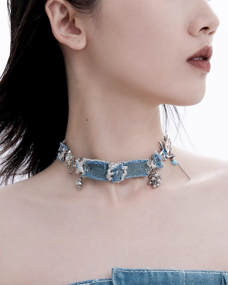 Dopamine Color Treasure Denim Choker