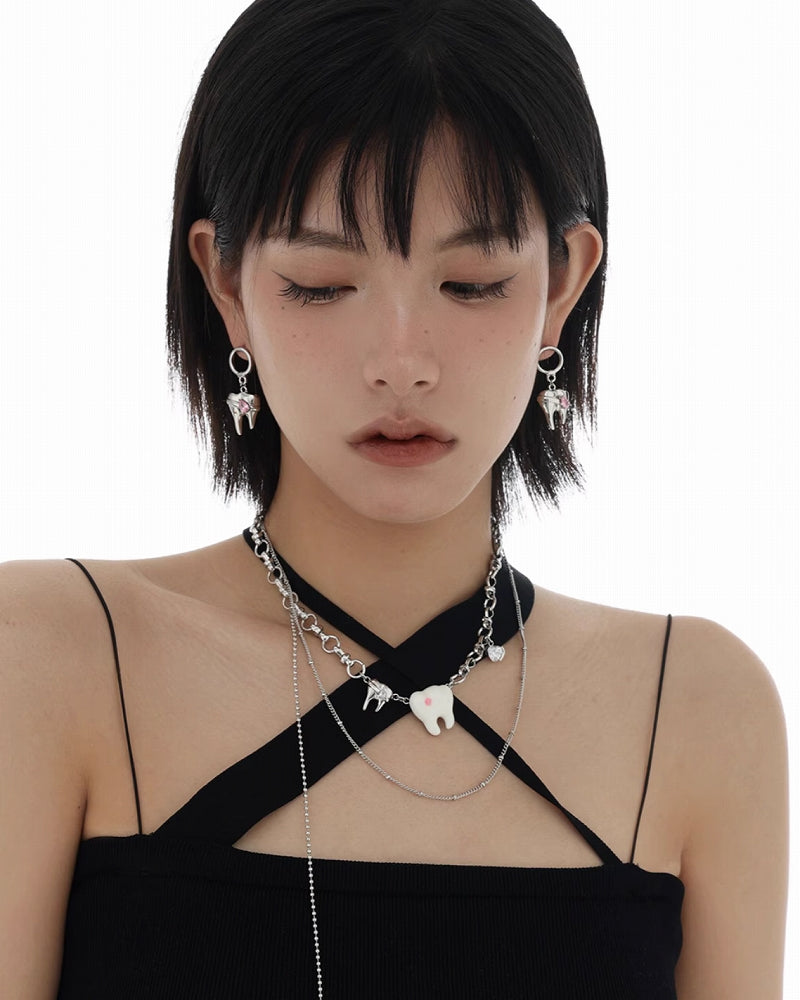 Cute White Teeth Necklace01