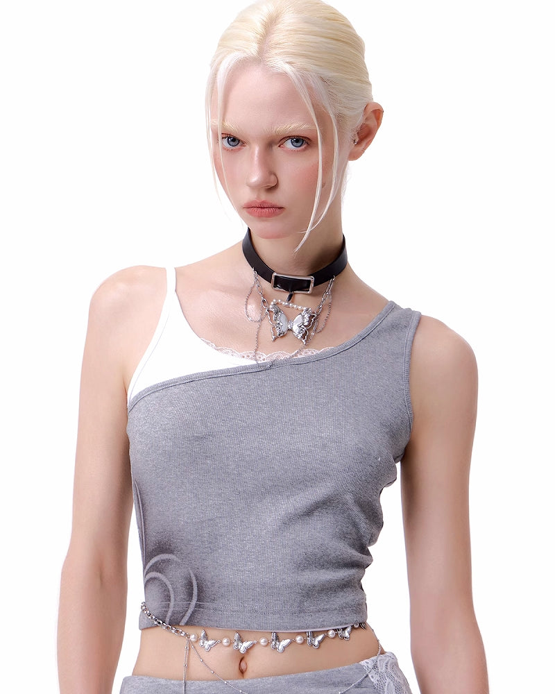 White Butterfly Tassel Choker
