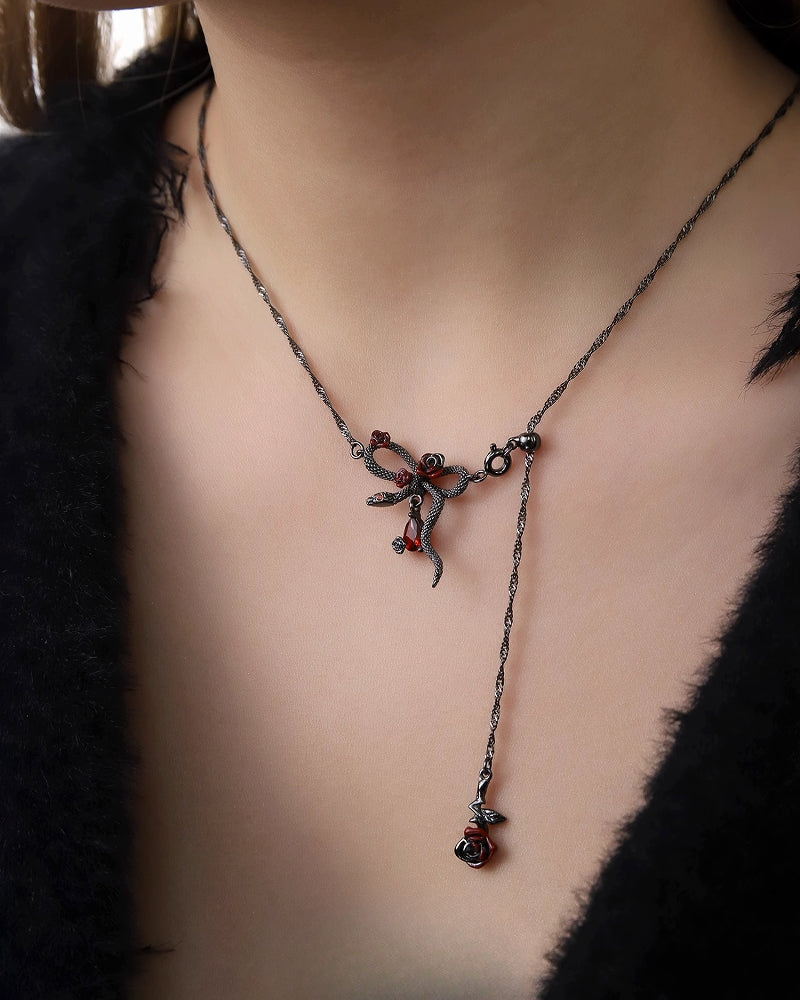 Snake Dance Rose Tassel Necklace 02