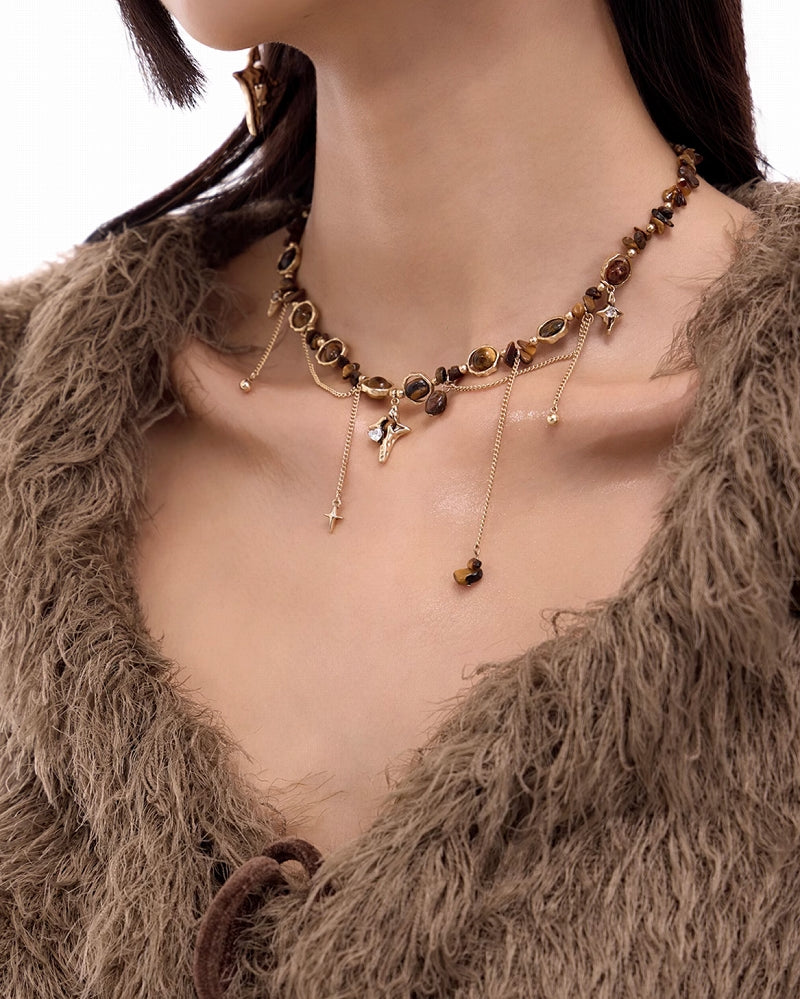 Yadan Tiger Eye Star Necklace