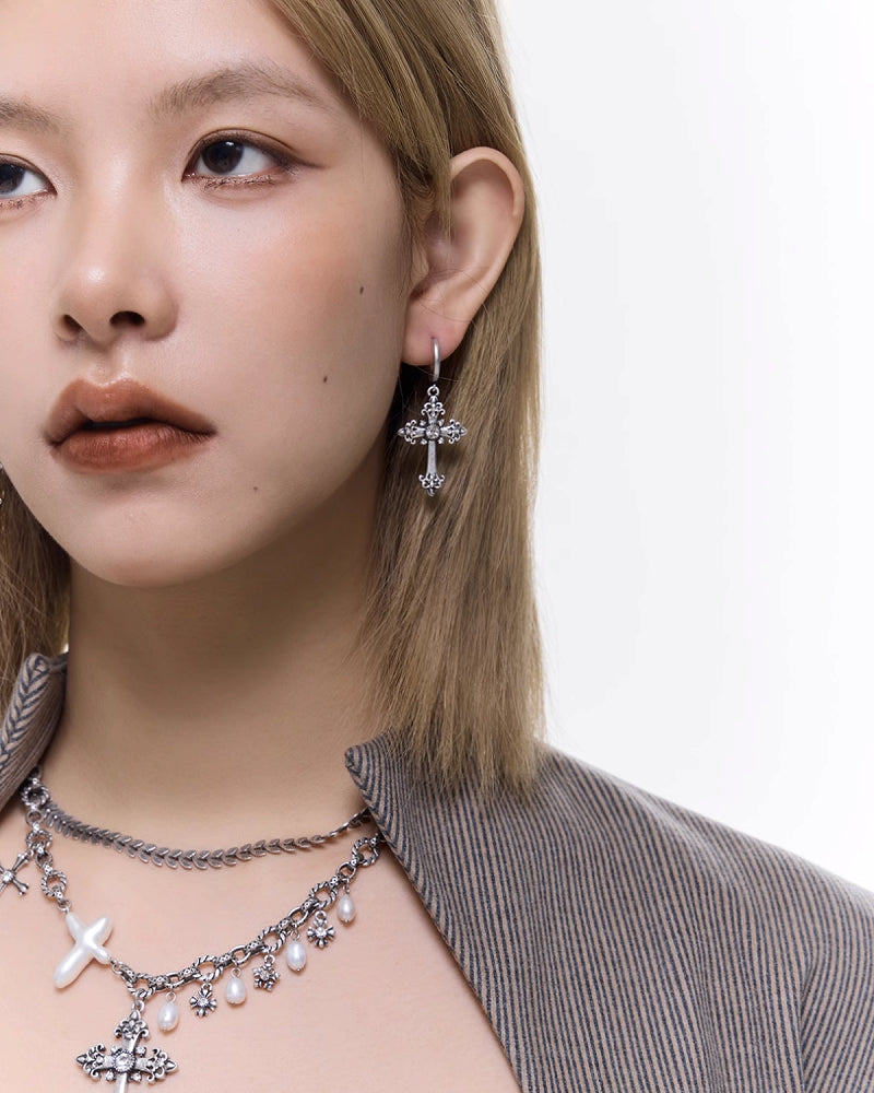 Punk Cross Layer Necklace