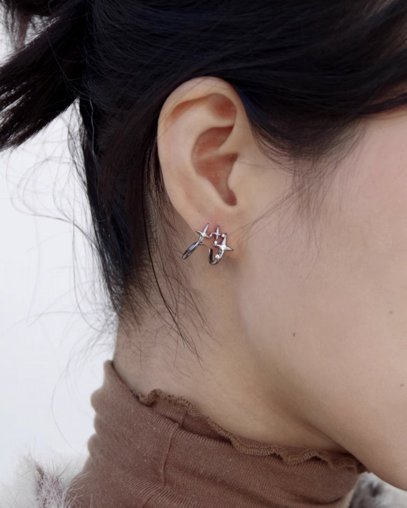 Black Star Earrings
