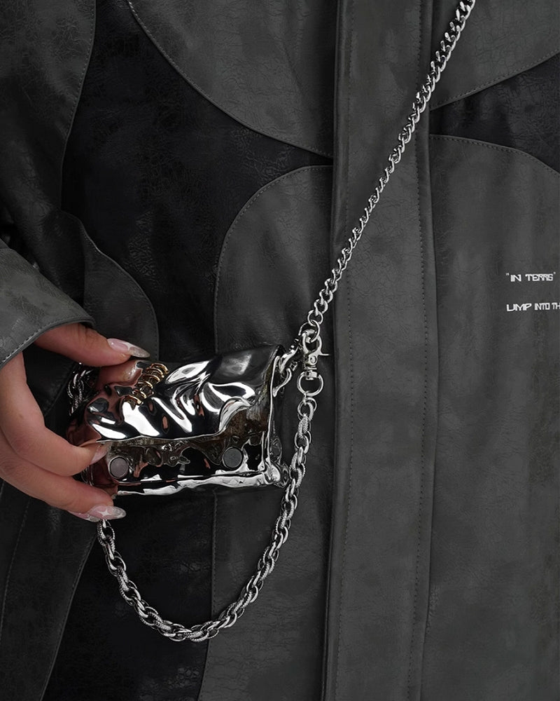Liquid Metal Pleated Mini Lipstick Bag