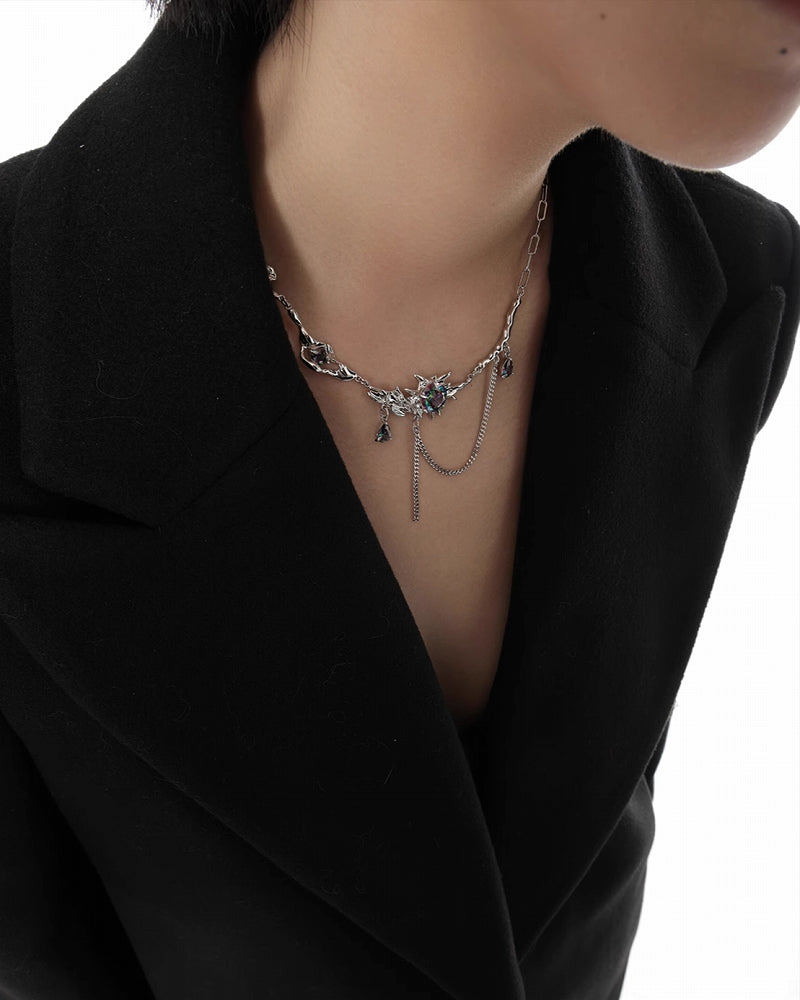 Temple Colorful Flare Stone Necklace