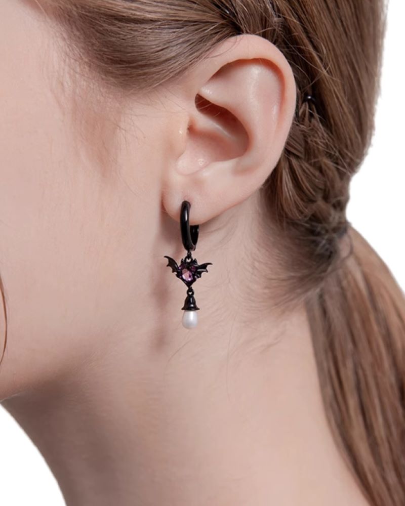 Carnival Ghost Pink Bat Earrings